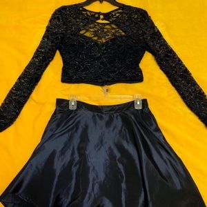 Two Piece Navy Blue Dress